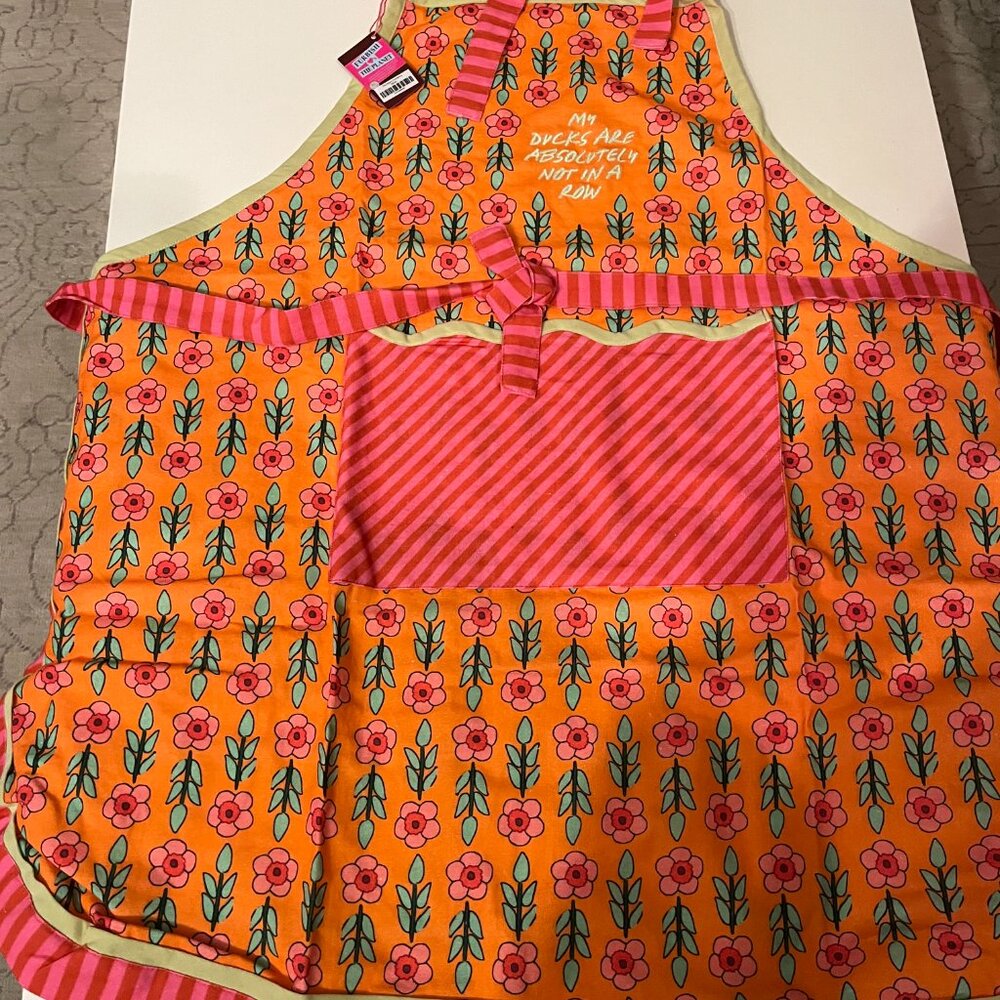 My Ducks Are Definitely Not in a Row Colorful Kitchen Apron NWT Cotton (x) - Picture 10 of 14